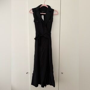 Banana Republic Elegant Black Sleeveless Wrap Dress